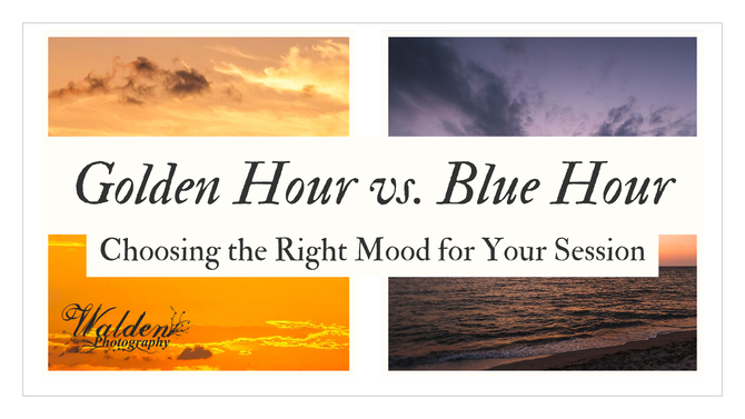 Golden hour vs blue hour graphic