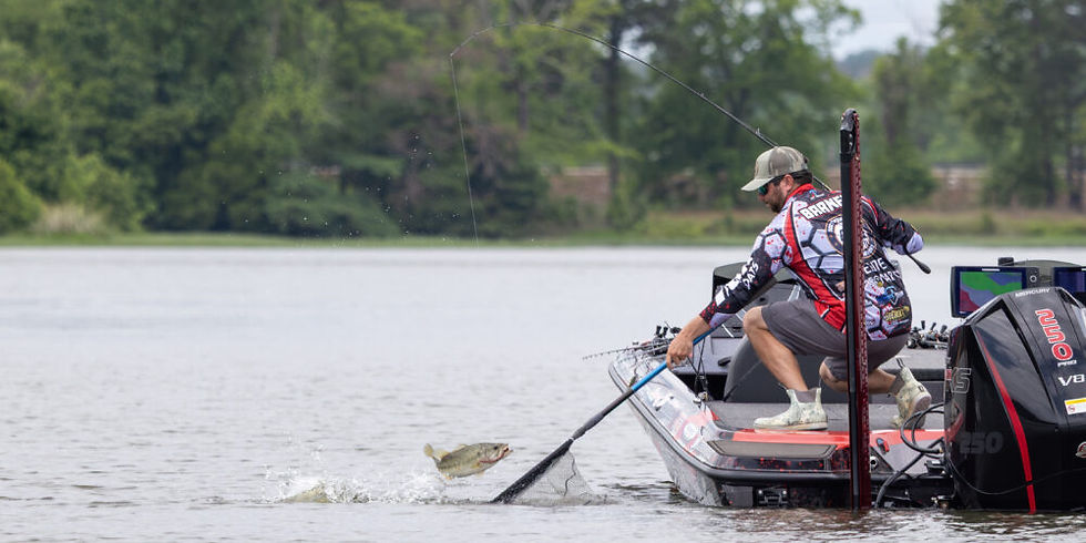 Justin Barnes fishing on Lake Eufaula