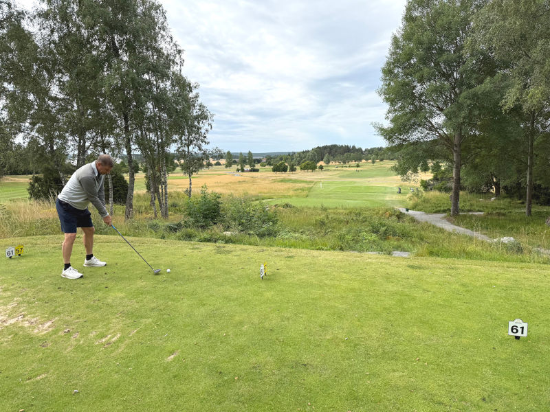 En golfare på tee