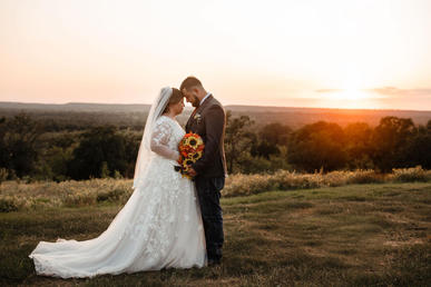 Wedding couple with a view