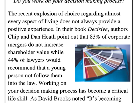 Do you work on your decision making process?
