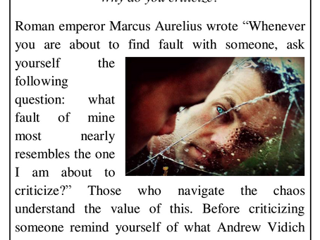 Why do you criticize?