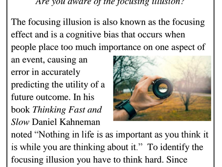 Are you aware of the focusing illusion?