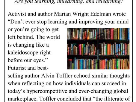 Are you learning, unlearning, and relearning?