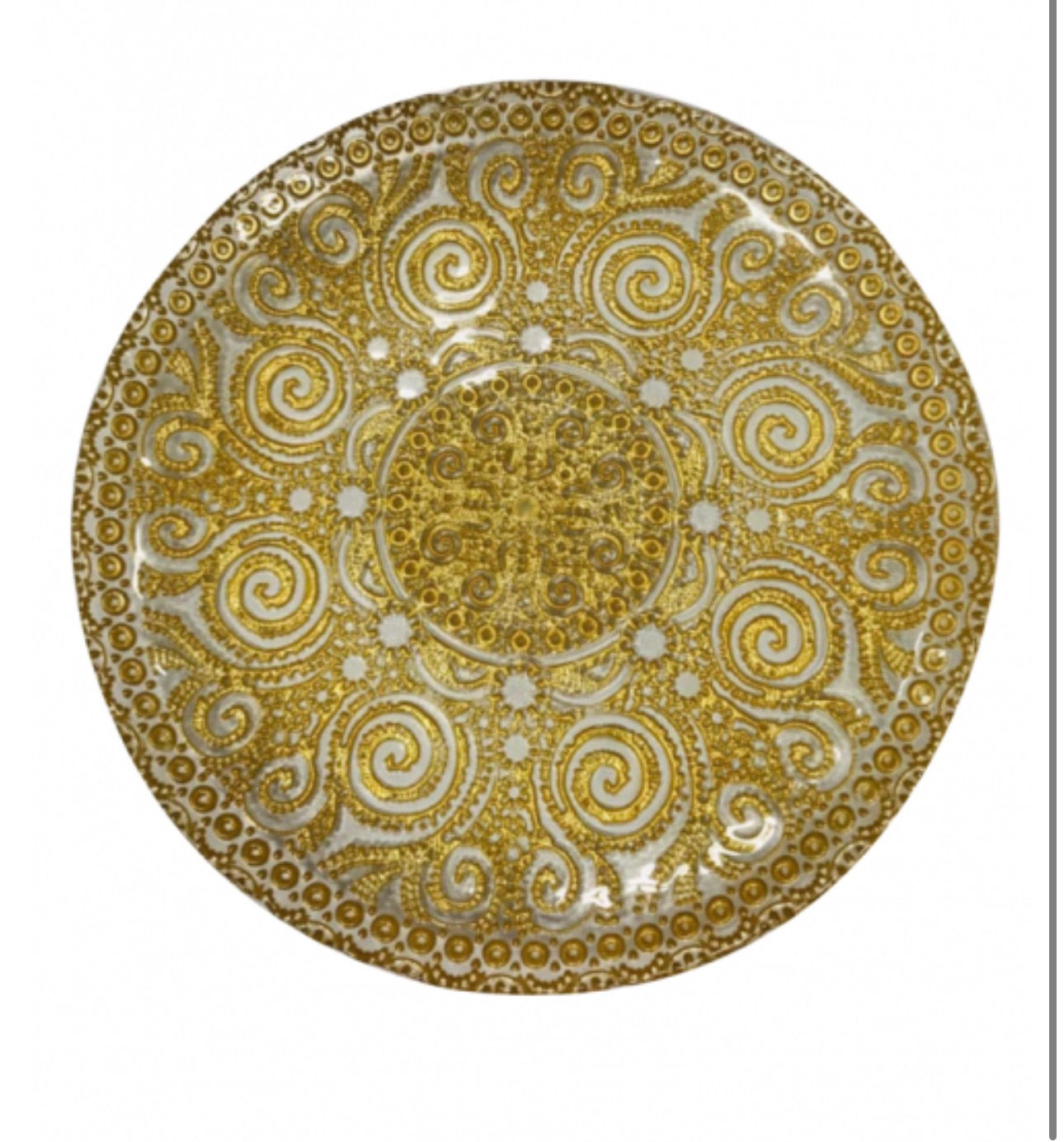 Glass Bombay Gold Charger Plate