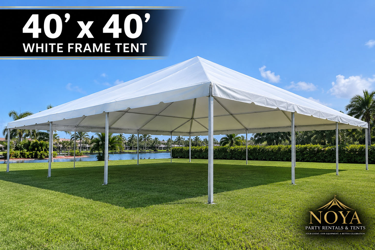 WHITE FRAME TENT - 40 X 40