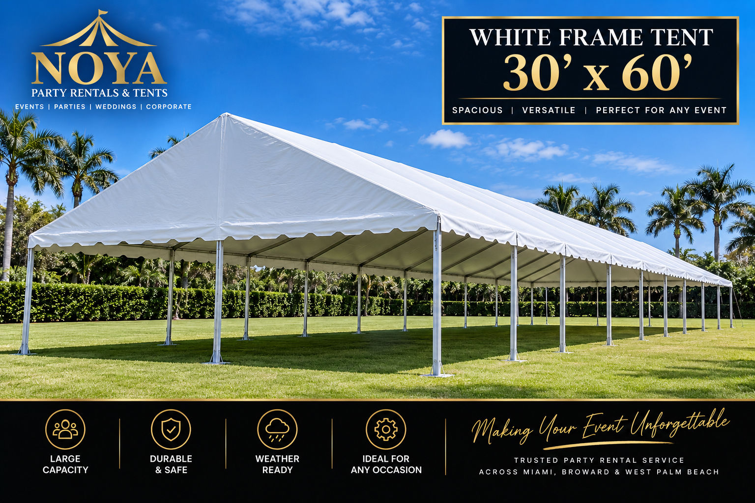 30 x 60 Frame Tent White
