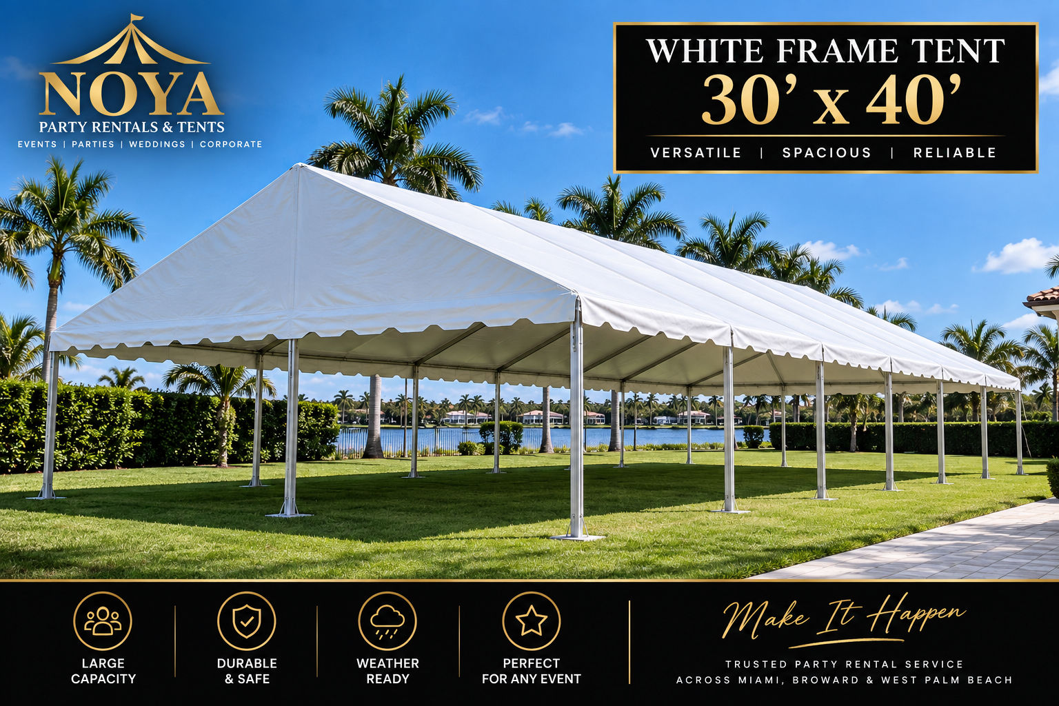 30 x 40 Frame Tent White
