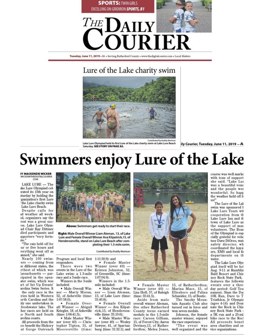 Lake Lure Olympiad Charity Swim