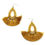 Thumbnail: Tear Drop Rhinestone Earrings Tassels - 2.5" x 2.5"