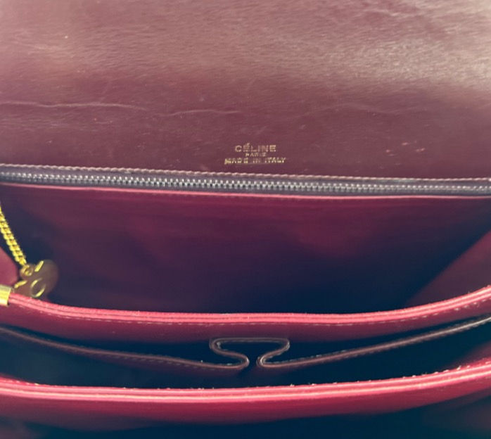 Thumbnail: CELINE RED LEATHER Sulky horse carriage Handbag