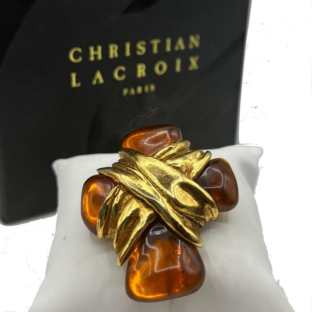 CHRISTIAN LACROIX Cross Brooch