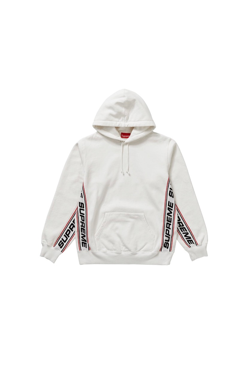 Supreme Text Rib hoodie (White 