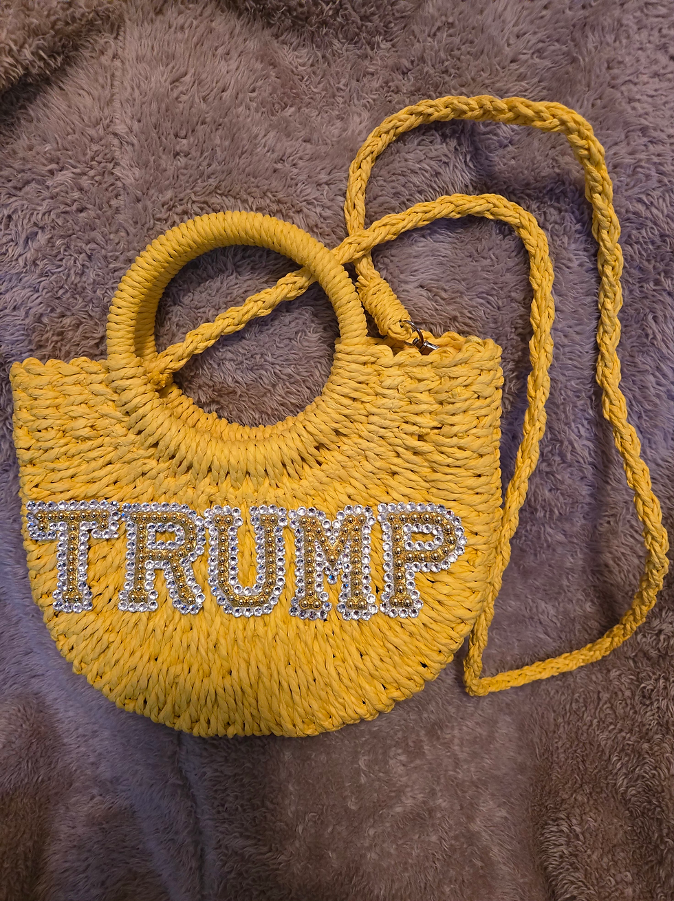 Thumbnail: Yellow Straw Trump Crystal bag