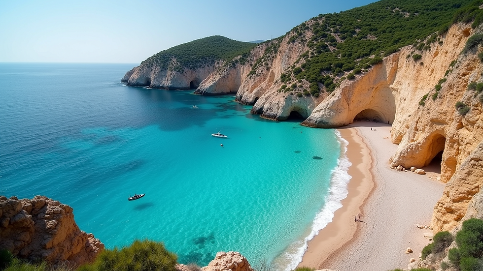 High angle view of Cala Goloritzé beach with turquoise waters