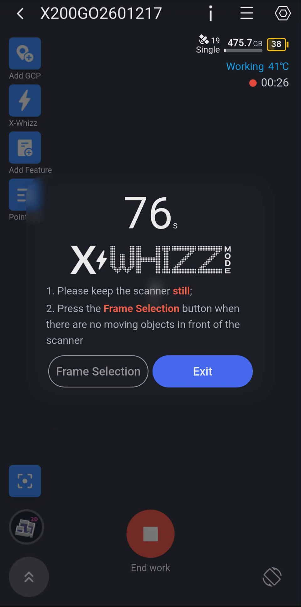 X-WHIZZ állószkenner funkció