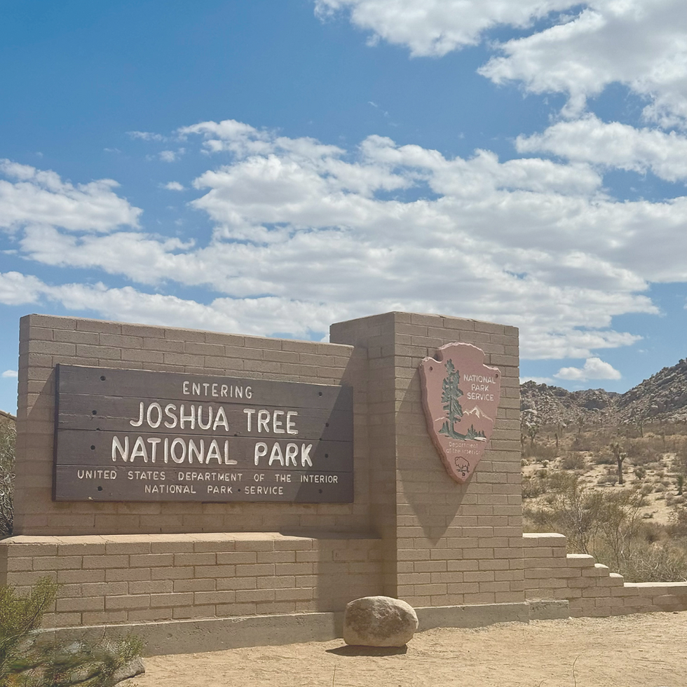The sign at the entrance to Joshua Tree National Park