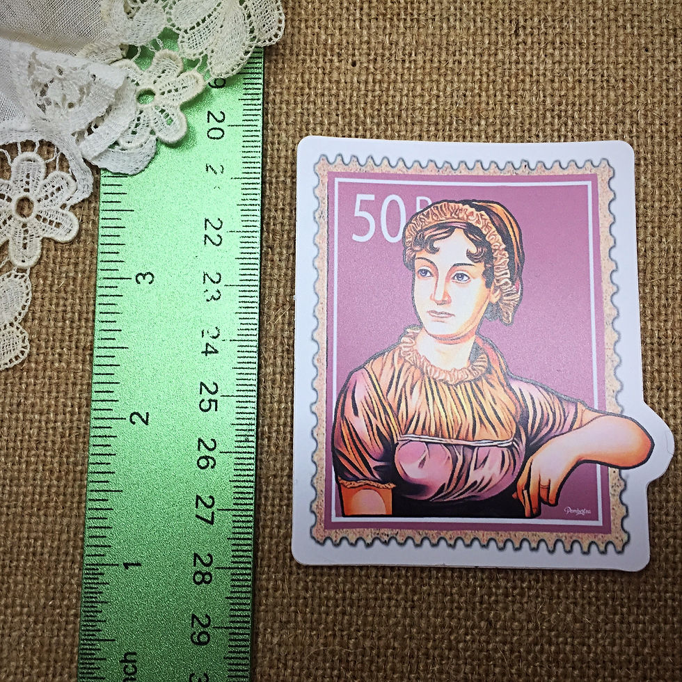 Thumbnail: Jane Austen Postage Stamp Vinyl Sticker