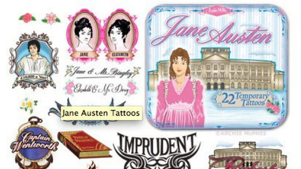 Thumbnail: Jane Austen Temporary Tattoos