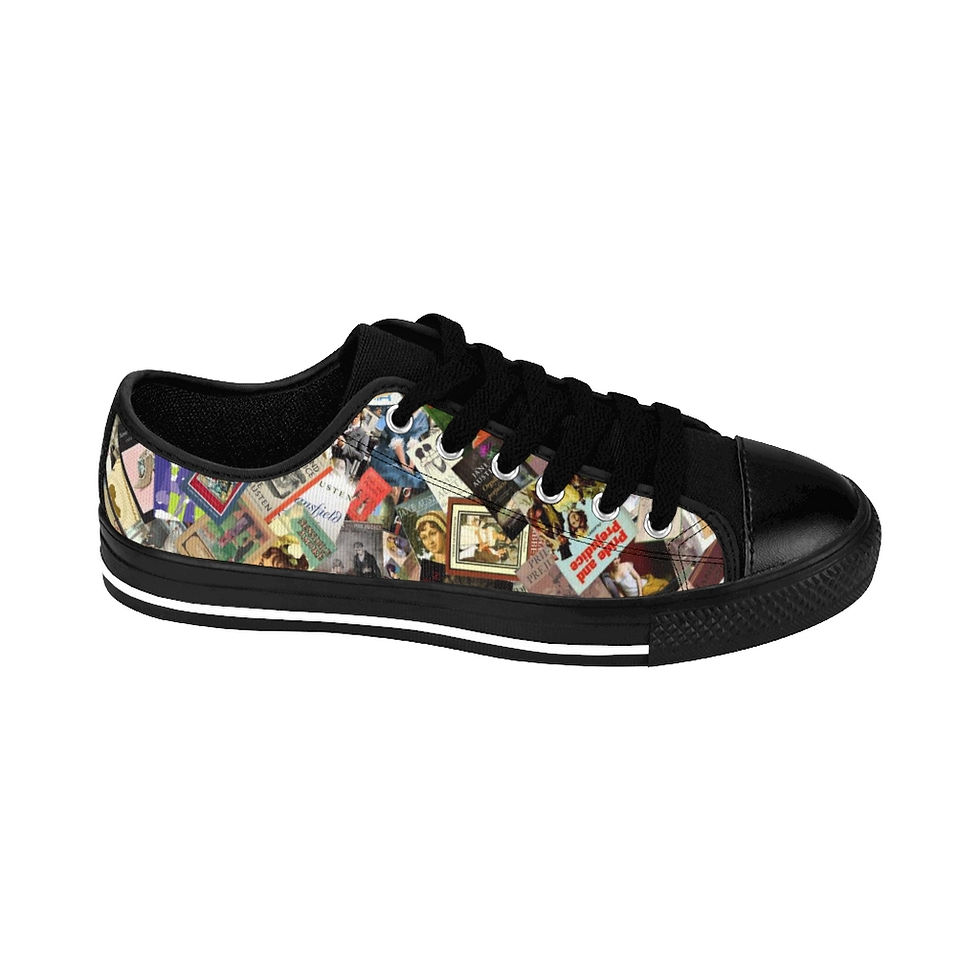 Thumbnail: Covers of Jane Austen Collage Women's Sneakers in Black