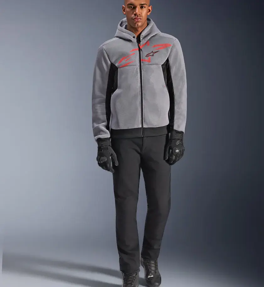 HOODIE ALPINESTARS CHROME SUPERAIRFLOW NOIR/GRIS/ROUGE FLUO