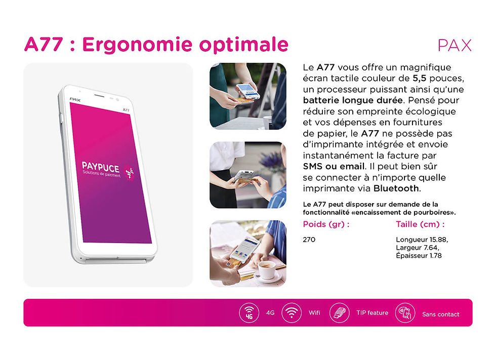 Terminal mobile A77 Paypuce description