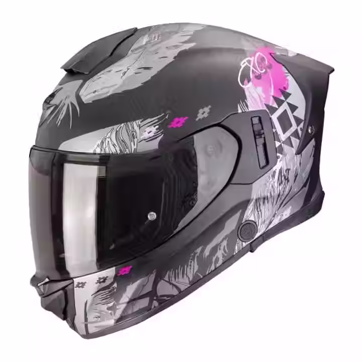 CASQUE INTEGRAL SCORPION EXO-530 AIR HADJI MAT NOIR-ROSE