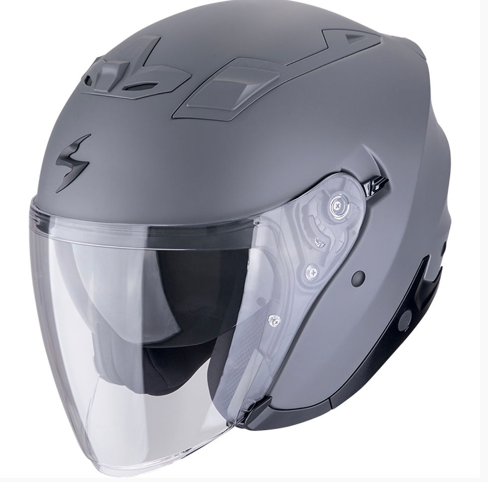 Scorpion gray motorcycle helmet