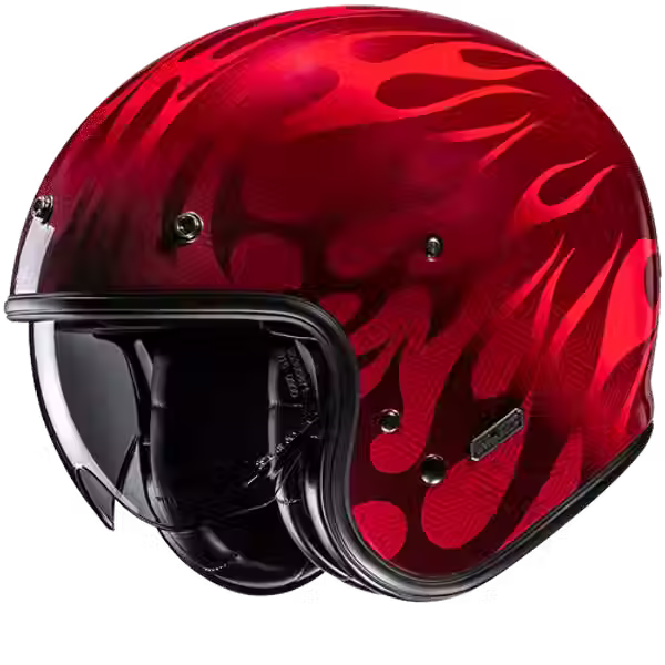 CASQUE HJC JET, V31 FIRO MC1 ROUGE