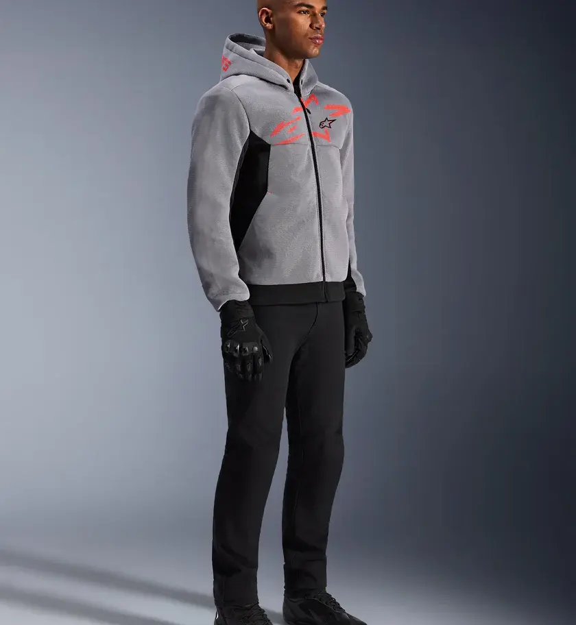 HOODIE ALPINESTARS CHROME SUPERAIRFLOW NOIR/GRIS/ROUGE FLUO