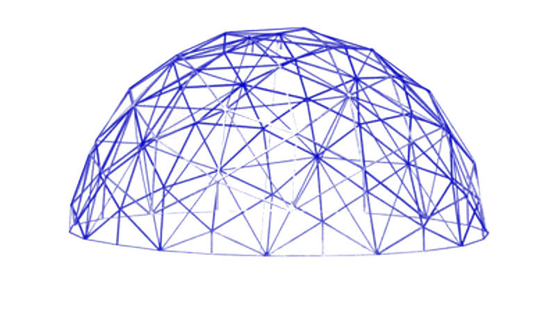Image bleu d'un dôme géodésique