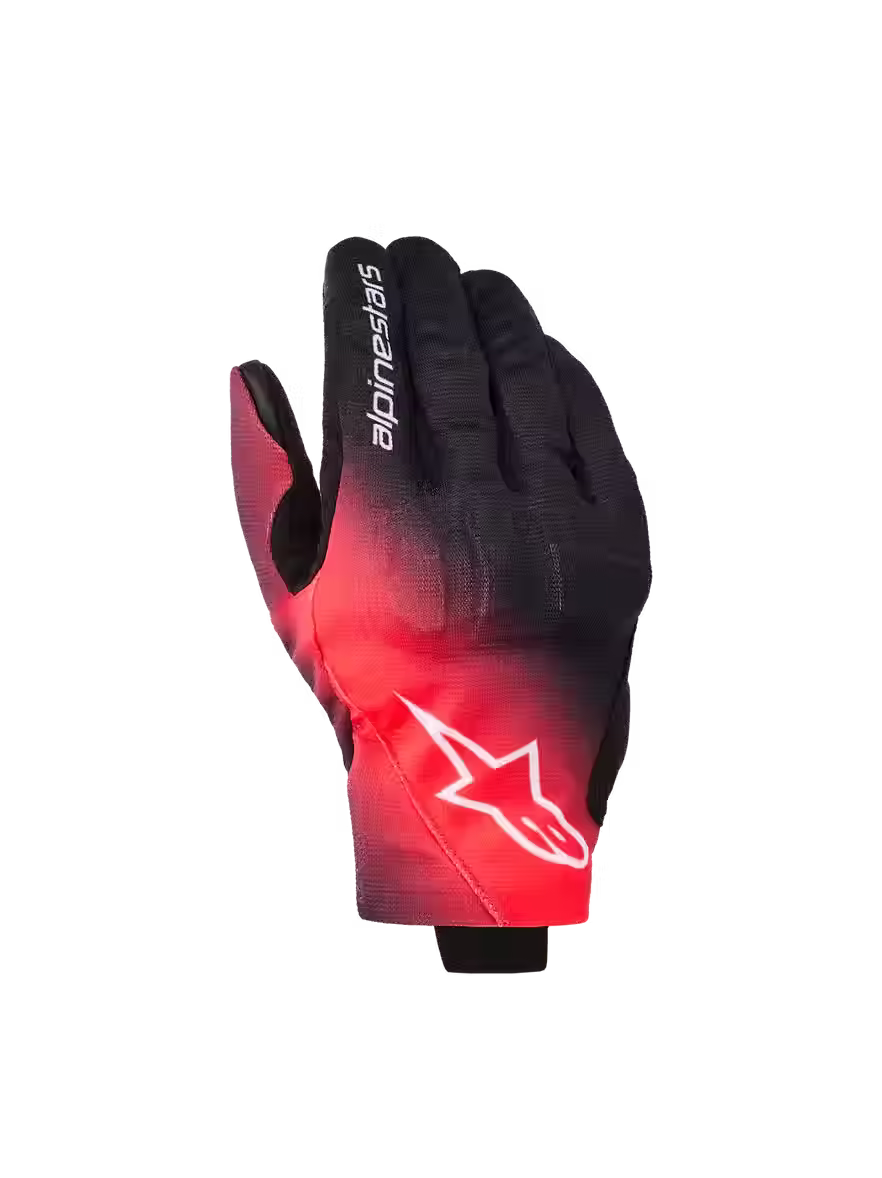 GANTS ALPINESTARS REEF V2 NOIR / ROUGE / BLANC FLUO VUE DE FACE