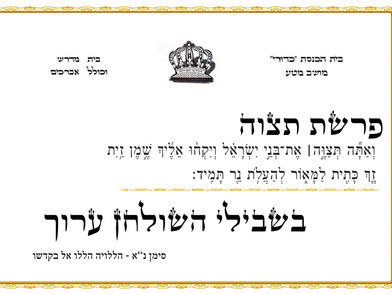 פרשת תצוה - בית כנסת כדורי מושב מטע