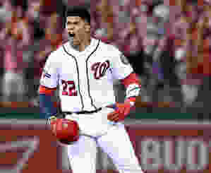 El dominicano Juan Soto conectó un sencillo con las bases llenas