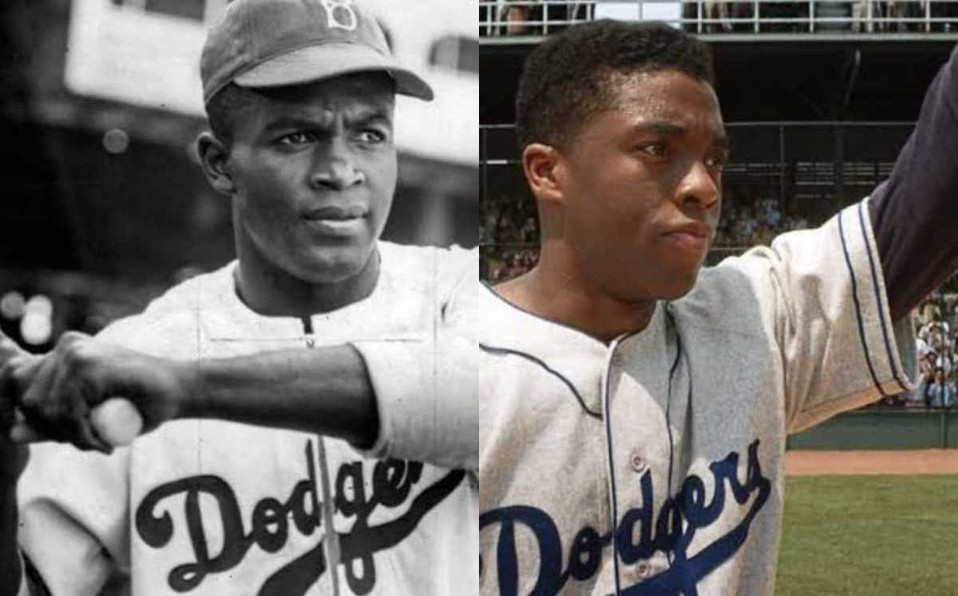 Chadwick Boseman y Jackie Robinson