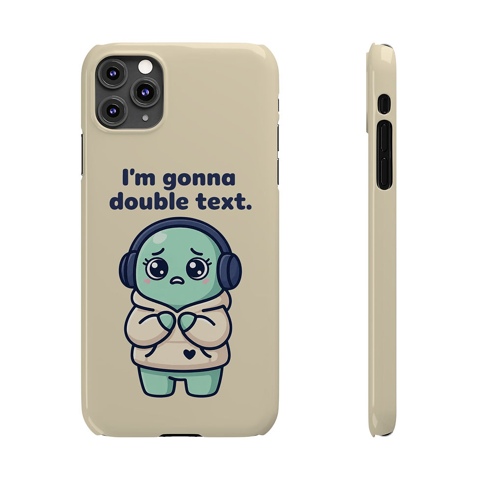 Thumbnail: Slim Phone Case [Yellow] — Cute 'I'm Gonna Double Text' Milo Character