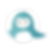 Cute penguin illustration with a blue hood on a white background. The penguin appears content and serene.