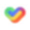 Multicolored gradient heart shape with check mark design on white background, conveying positivity and approval.