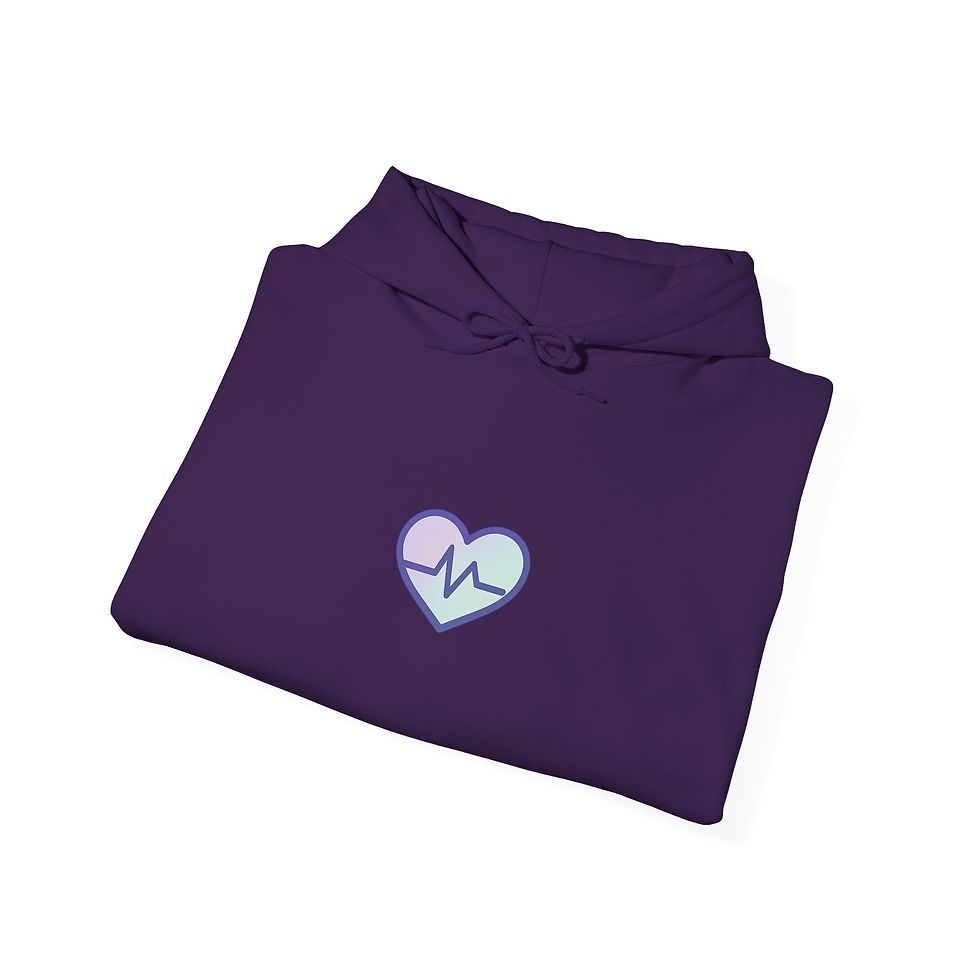 Thumbnail: Heartbeat Heart Hoodie — Pastel Gradient EKG Heart Pullover