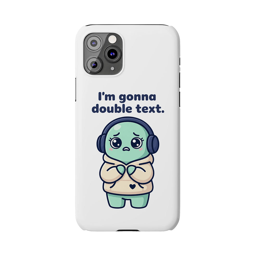 Thumbnail: Slim Phone Case [White] — Cute 'I'm Gonna Double Text' Milo Character