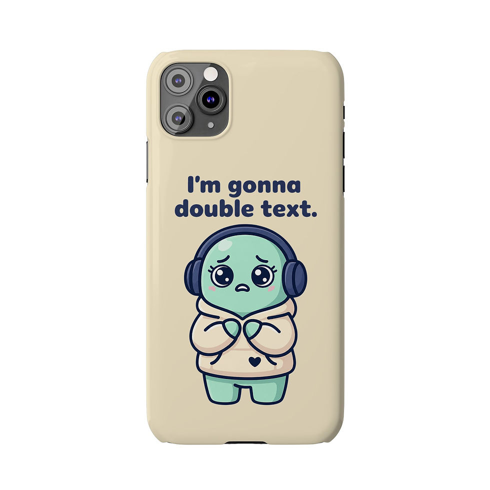 Thumbnail: Slim Phone Case [Yellow] — Cute 'I'm Gonna Double Text' Milo Character