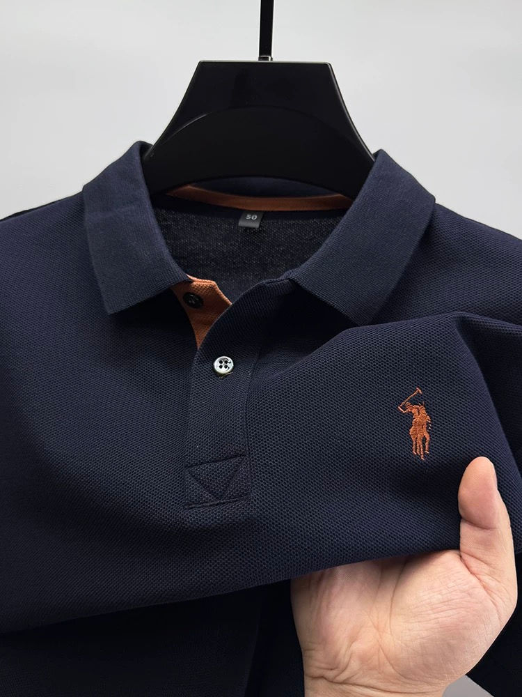 Premium Brand 100% Algodão Manga Curta Camisa Polo Masculino Fashion Designer