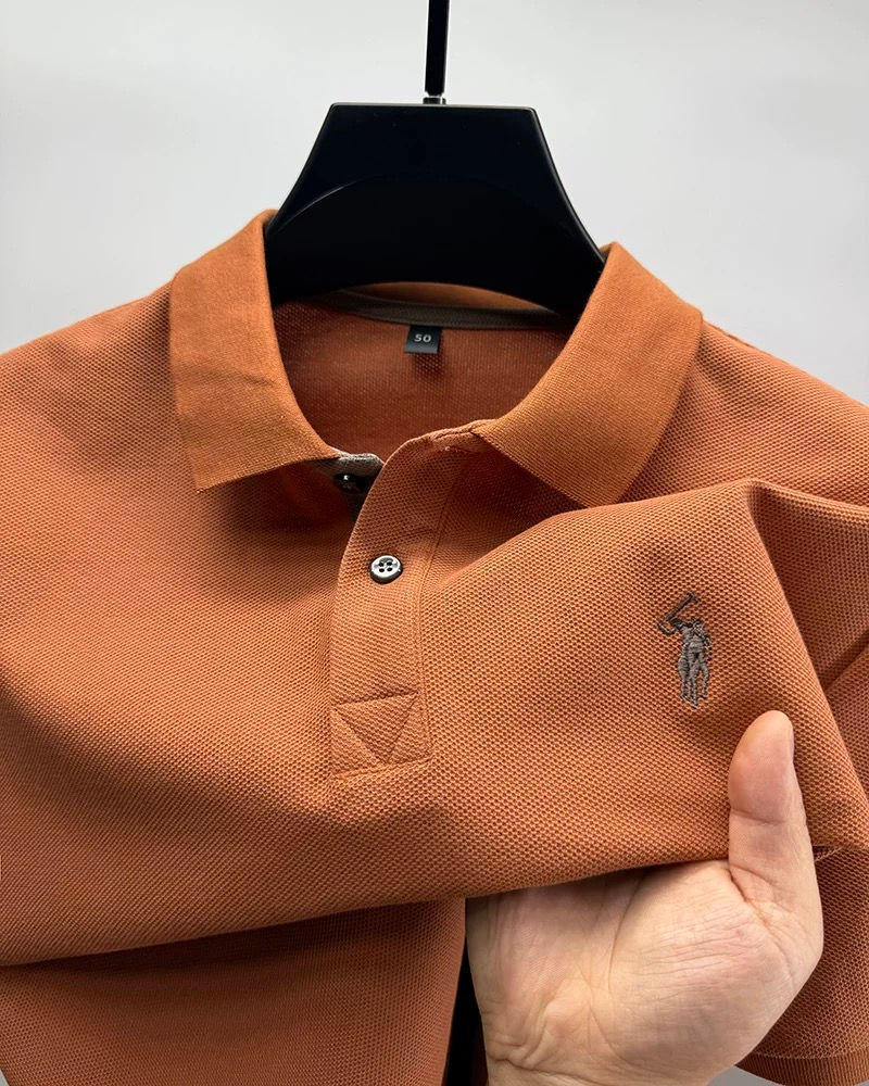 Miniatura: Premium Brand 100% Algodão Manga Curta Camisa Polo Masculino Fashion Designer