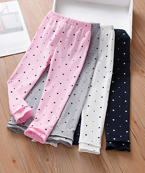 kit de 4 pieza leggings con estampado de corazón y lunares