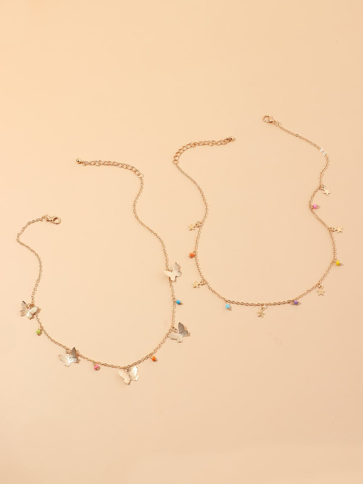 Collar de encanto de mariposa 2 piezas