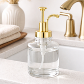 Glass and Gold Soap Dispensers