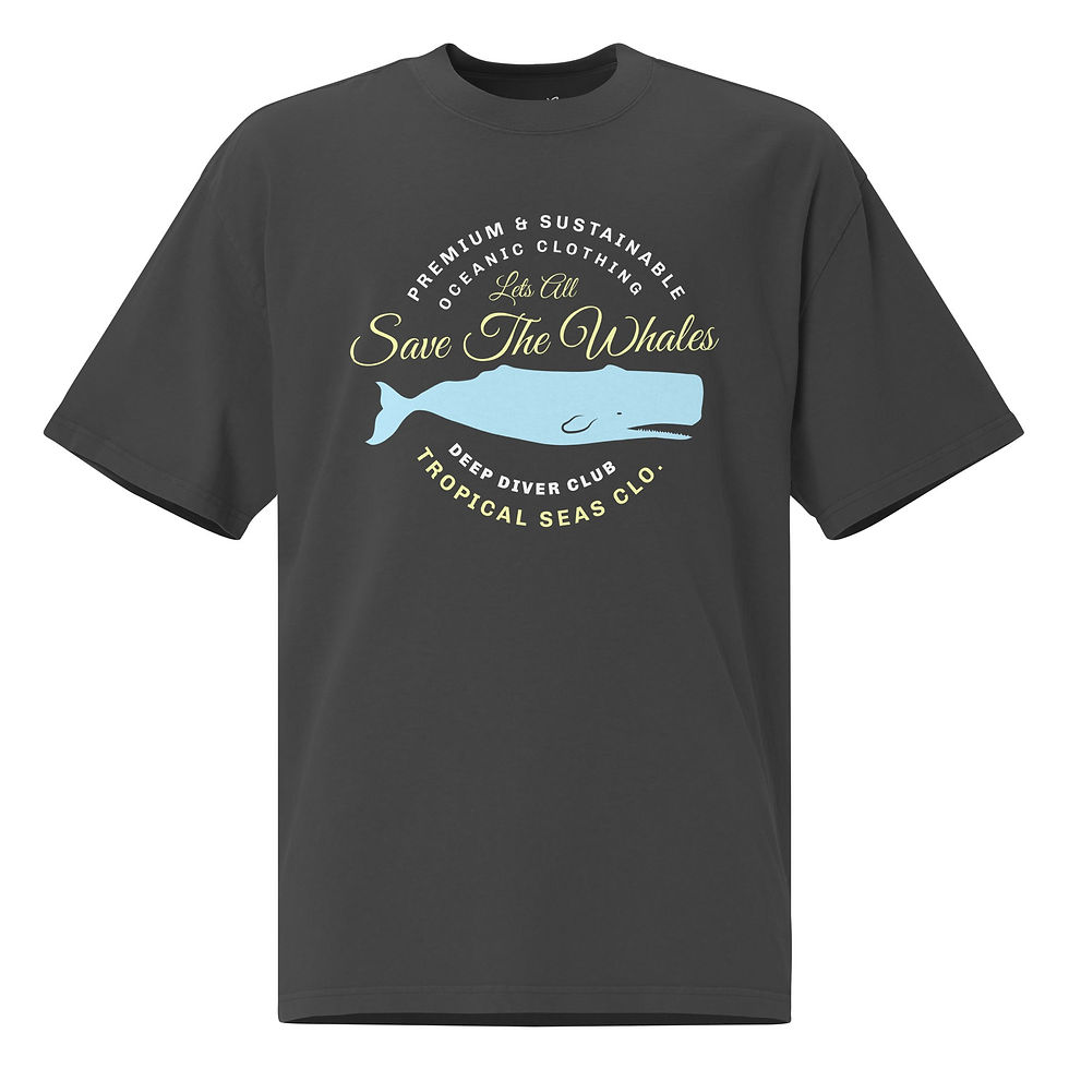 Thumbnail: Oversized faded Lets Save the Whales t-shirt