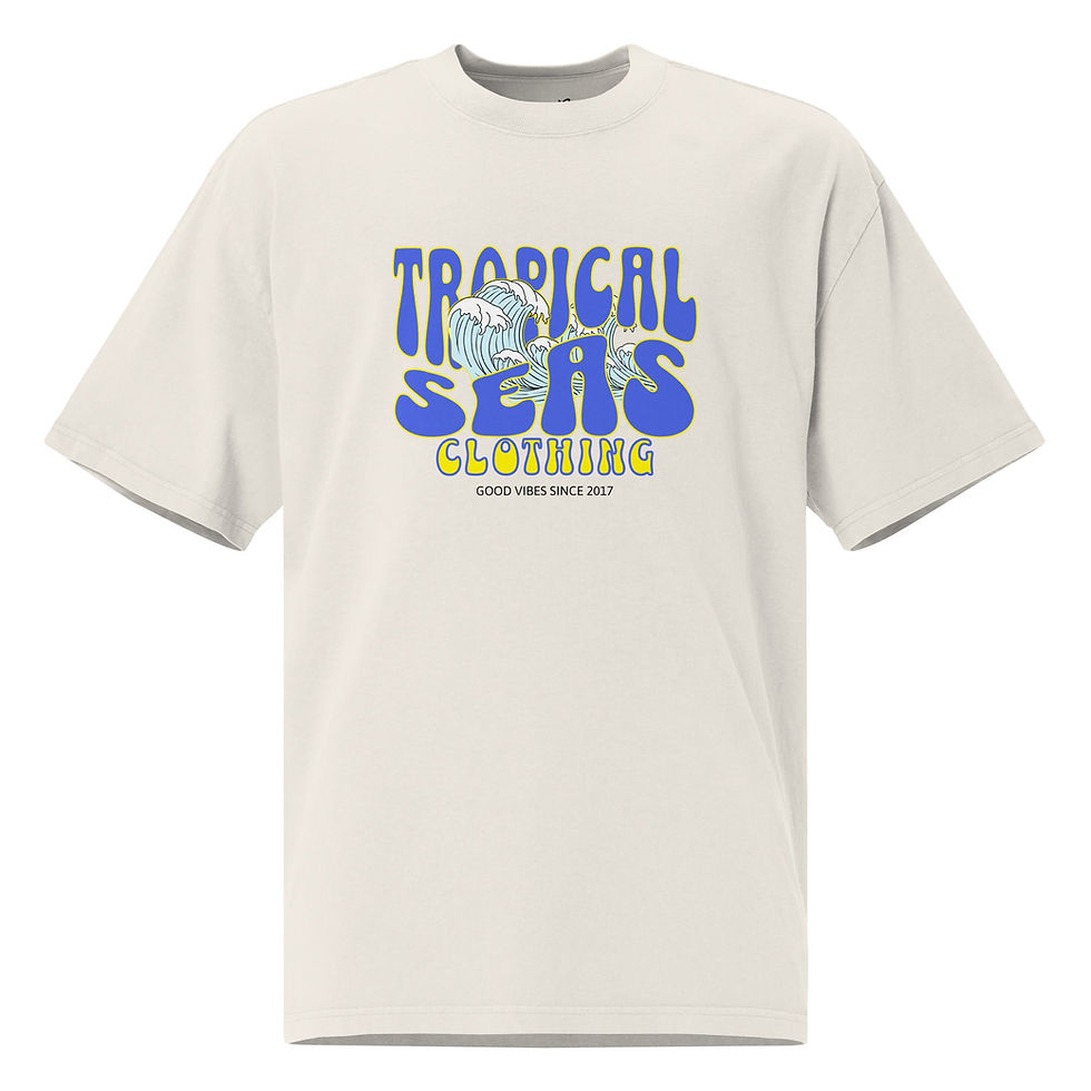 Thumbnail: Oversized Wild Tropical Seas faded t-shirt