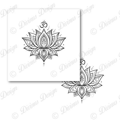 Thumbnail: Om Lotus Mandala Tattoo | Lotus Mandala Om Symbol | Instant Digital Download