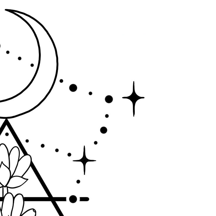 Thumbnail: Gemini Horoscope Flower Tattoo Design and Stencil/Template - Instant Download